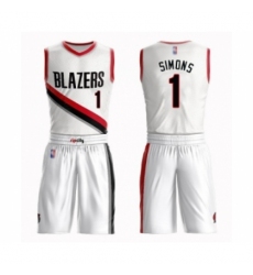 Men's Portland Trail Blazers #1 Anfernee Simons Swingman White Basketball Suit Jersey - Association Edition