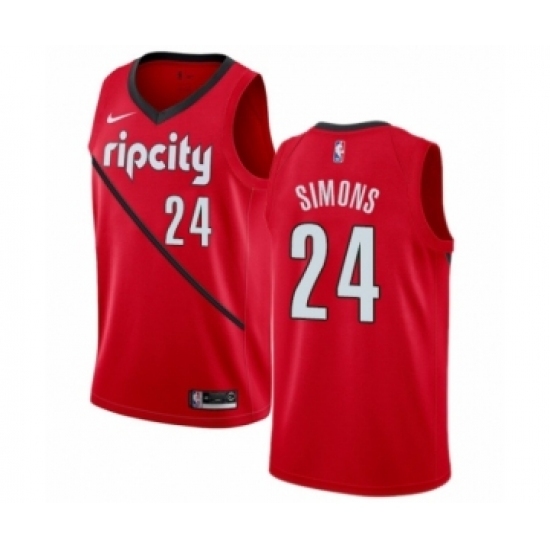 Women's Nike Portland Trail Blazers #24 Anfernee Simons Red Swingman Jersey - Earned Edition Women's Nike Portland Trail Blazers #24 Anfernee Simons Red Swingman Jersey - Earned Edition