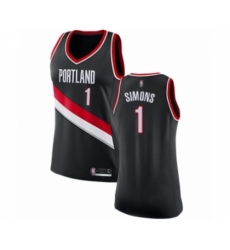 Women's Portland Trail Blazers #1 Anfernee Simons Swingman Black Basketball Jersey - Icon Edition