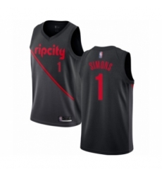 Youth Portland Trail Blazers #1 Anfernee Simons Swingman Black Basketball Jersey - 2018 19 City Edition