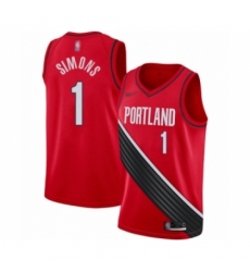 Youth Portland Trail Blazers #1 Anfernee Simons Swingman Red Finished Basketball Jersey - Statement Edition