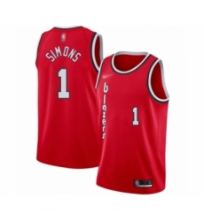 Youth Portland Trail Blazers #1 Anfernee Simons Swingman Red Hardwood Classics Basketball Jersey