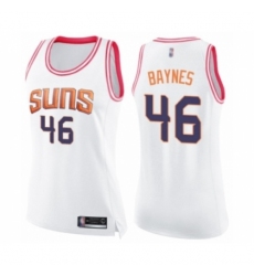 Women's Phoenix Suns #46 Aron Baynes Swingman White Pink Fashion Basketball Jerse