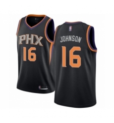 Men's Phoenix Suns #16 Tyler Johnson Authentic Black Basketball Jersey Statement Edition