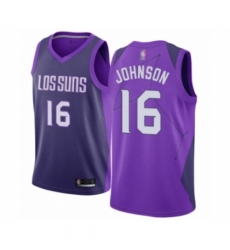 Men's Phoenix Suns #16 Tyler Johnson Authentic Purple Basketball Jersey - City Edition