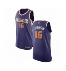 Men's Phoenix Suns #16 Tyler Johnson Authentic Purple Basketball Jersey - Icon Edition