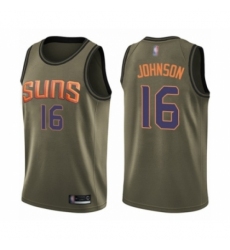 Men's Phoenix Suns #16 Tyler Johnson Swingman Green Salute to Service Basketball Jersey