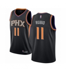 Men's Phoenix Suns #11 Ricky Rubio Authentic Black Basketball Jersey Statement Edition