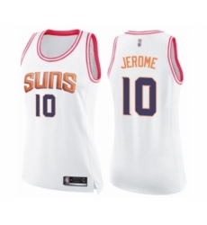 Women's Phoenix Suns #10 Ty Jerome Swingman White Pink Fashion Basketball Jersey