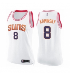 Women's Phoenix Suns #8 Frank Kaminsky Swingman White Pink Fashion Basketball Jersey