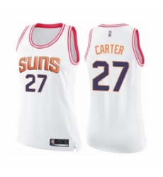 Women's Phoenix Suns #27 Jevon Carter Swingman White Pink Fashion Basketball Jersey