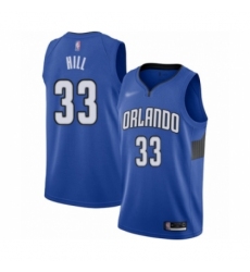 Men's Orlando Magic #33 Grant Hill Authentic Blue Finished Basketball Jersey - Statement Edition