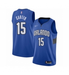 Men's Orlando Magic #15 Vince Carter Authentic Blue Finished Basketball Jersey - Statement Edition