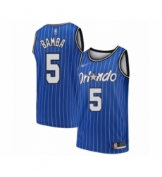 Men's Orlando Magic #5 Mohamed Bamba Authentic Blue Hardwood Classics Basketball Jersey