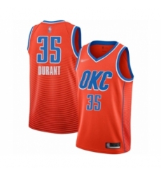 Women's Oklahoma City Thunder #35 Kevin Durant Swingman Orange Finished Basketball Jersey - Statement Edition