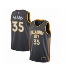 Youth Oklahoma City Thunder #35 Kevin Durant Swingman Charcoal Basketball Jersey - 2019 20 City Edition