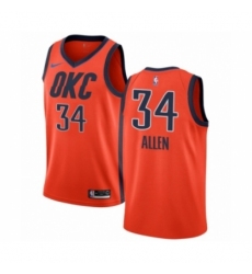 Men's Nike Oklahoma City Thunder #34 Ray Allen Orange Swingman Jersey - Earned Edition