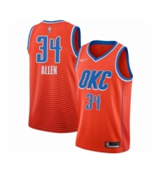 Men's Oklahoma City Thunder #34 Ray Allen Authentic Orange Finished Basketball Jersey - Statement Edition