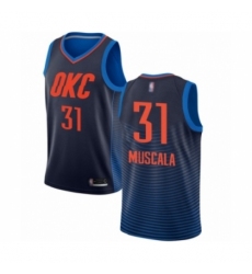 Men's Oklahoma City Thunder #31 Mike Muscala Authentic Navy Blue Basketball Jersey Statement Edition