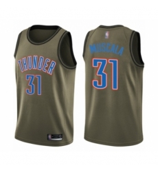 Men's Oklahoma City Thunder #31 Mike Muscala Swingman Green Salute to Service Basketball Jersey