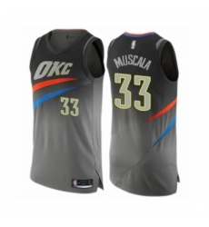 Men's Oklahoma City Thunder #33 Mike Muscala Authentic Gray Basketball Jersey - City Edition