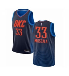 Men's Oklahoma City Thunder #33 Mike Muscala Authentic Navy Blue Basketball Jersey Statement Edition