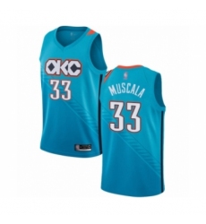 Men's Oklahoma City Thunder #33 Mike Muscala Authentic Turquoise Basketball Jersey - City Edition