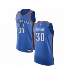 Men's Oklahoma City Thunder #30 Deonte Burton Authentic Royal Blue Basketball Jersey - Icon Edition