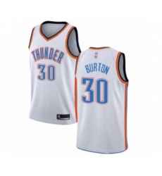 Men's Oklahoma City Thunder #30 Deonte Burton Authentic White Basketball Jersey - Association Edition