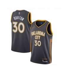 Men's Oklahoma City Thunder #30 Deonte Burton Swingman Charcoal Basketball Jersey - 2019 20 City Edition