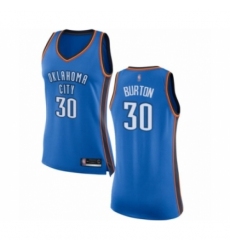 Women's Oklahoma City Thunder #30 Deonte Burton Swingman Royal Blue Basketball Jersey - Icon Edition