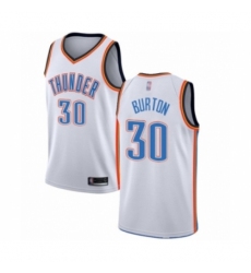 Youth Oklahoma City Thunder #30 Deonte Burton Swingman White Basketball Jersey - Association Edition