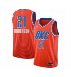 Men's Oklahoma City Thunder #21 Andre Roberson Authentic Orange Finished Basketball Jersey - Statement Edition