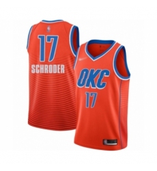 Men's Oklahoma City Thunder #17 Dennis Schroder Authentic Orange Finished Basketball Jersey - Statement Edition