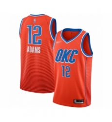 Men's Oklahoma City Thunder #12 Steven Adams Authentic Orange Finished Basketball Jersey - Statement Edition