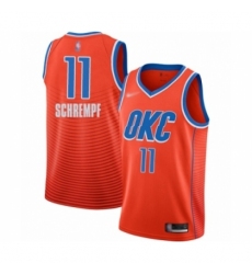 Men's Oklahoma City Thunder #11 Detlef Schrempf Authentic Orange Finished Basketball Jersey - Statement Edition