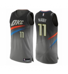 Men's Oklahoma City Thunder #11 Abdel Nader Authentic Gray Basketball Jersey - City Edition