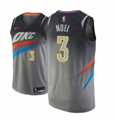 Men NBA 2018-19 Oklahoma City Thunder #3 Nerlens Noel City Edition Gray Jersey