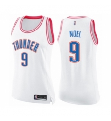 Women's Oklahoma City Thunder #9 Nerlens Noel Swingman White Pink Fashion Basketball Jersey