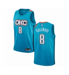 Men's Oklahoma City Thunder #8 Danilo Gallinari Authentic Turquoise Basketball Jersey - City Edition