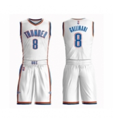 Women's Oklahoma City Thunder #8 Danilo Gallinari Swingman White Basketball Suit Jersey - Association Edition