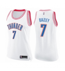 Women's Oklahoma City Thunder #7 Darius Bazley Swingman White Pink Fashion Basketball Jersey