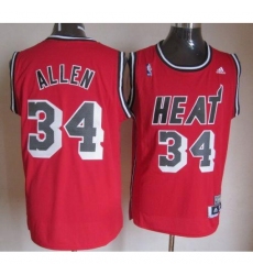 Heat #34 Ray Allen Red Hardwood Classics Nights Stitched NBA Jersey