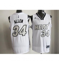 Heat #34 Ray Allen White on White Stitched NBA Jersey