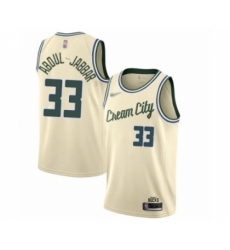 Men's Milwaukee Bucks #33 Kareem Abdul-Jabbar Swingman Cream Basketball Jersey - 2019 20 City Edition