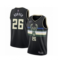 Men's Milwaukee Bucks #26 Kyle Korver Authentic Black Finished Basketball Jersey - Statement Edition