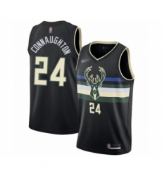 Men's Milwaukee Bucks #24 Pat Connaughton Authentic Black Finished Basketball Jersey - Statement Edition