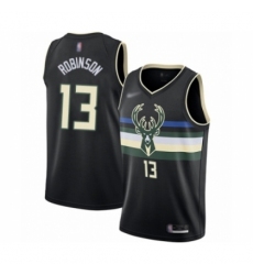 Men's Milwaukee Bucks #13 Glenn Robinson Authentic Black Finished Basketball Jersey - Statement Edition