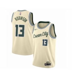 Men's Milwaukee Bucks #13 Glenn Robinson Swingman Cream Basketball Jersey - 2019 20 City Edition