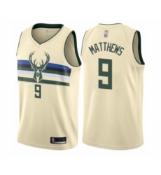 Men's Milwaukee Bucks #9 Wesley Matthews Authentic Cream Basketball Jersey - City Edition